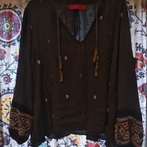 Tigerlily long sleeve embroidered top!